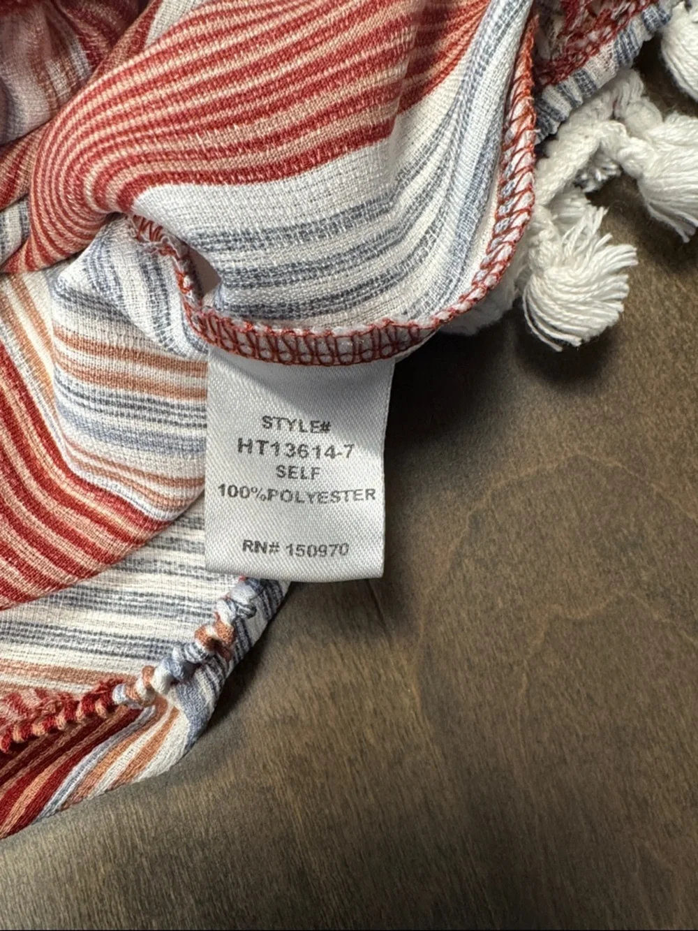 lavender field Anthropologie Fringe Wrap Strip Top - Picture 5 of 7